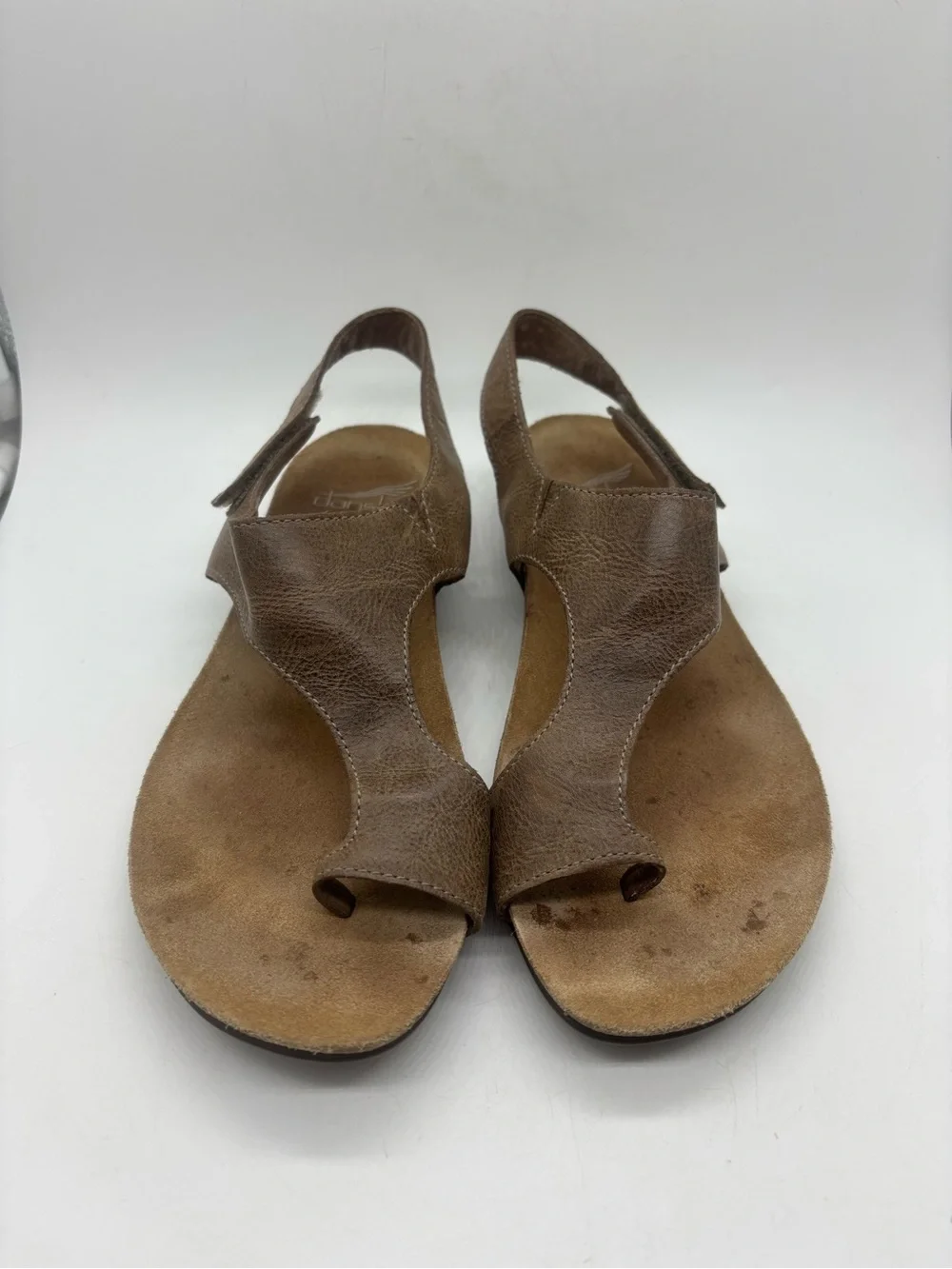 Dansko Reece Brown Distressed Leather Toe Loop Slingback Sandals Womens 37 US 7 - Picture 3 of 9